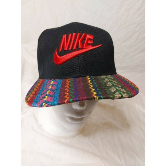 Nike Other - Nike SnapBack Hat Red w/ Black Embroidered Spell Out Logo Swoosh RARE